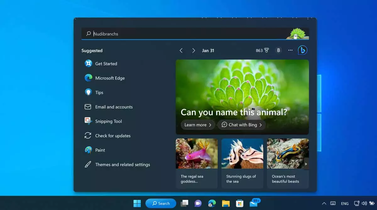 cách bật hoặc tắt tìm kiếm-đánh dấu-trong-windows-11-1-nén - Help Desk Geek Bảng tìm kiếm trên Windows 11, hiển thị các điểm tìm kiếm nổi bật cho người dùng