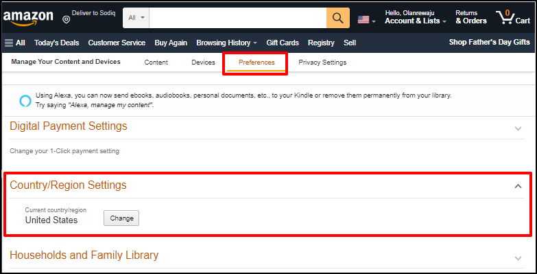 07-change-amazon-tài khoản-quốc gia-khu vực-vị trí - Help Desk Geek Cách cài đặt ứng dụng Android trên Windows 11 hình 7