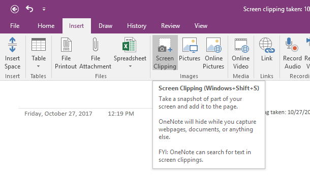 chèn phần cắt màn hình - Help Desk Geek Cách chụp và chèn ảnh chụp màn hình bằng OneNote ảnh 1