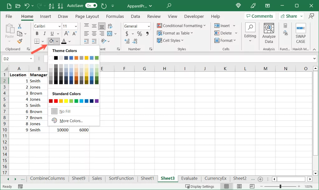 cách làm nổi bật ô và văn bản trong microsoft-excel-1 được nén - Help Desk Geek Cách đánh dấu ô và văn bản trong Microsoft Excel hình 2