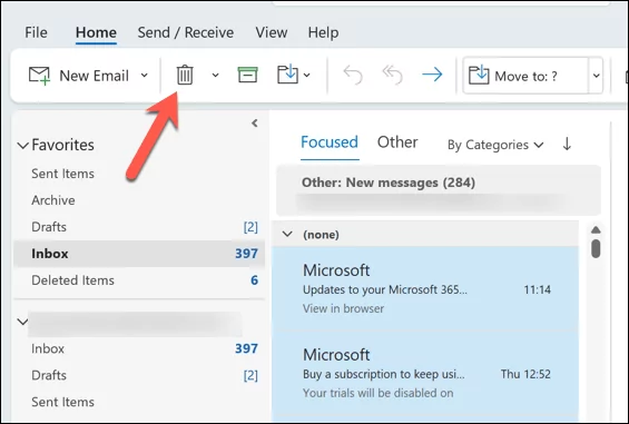cách xóa-nhiều-email-in-microsoft-outlook-4-nén - Help Desk Geek Cách xóa nhiều email trong Microsoft Outlook hình 4