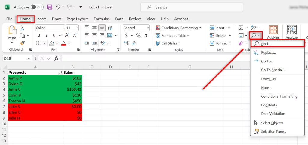 cách đếm-ô-màu-trong-excel-sheet-2-nén - Help Desk Geek Chọn biểu tượng kính lúp rồi chọn Tìm...