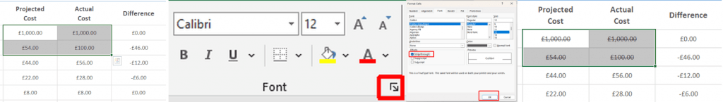 cách tấn công trong microsoft-excel-2-nén - Help Desk Geek Cách gạch ngang chữ trong Microsoft Excel hình 2