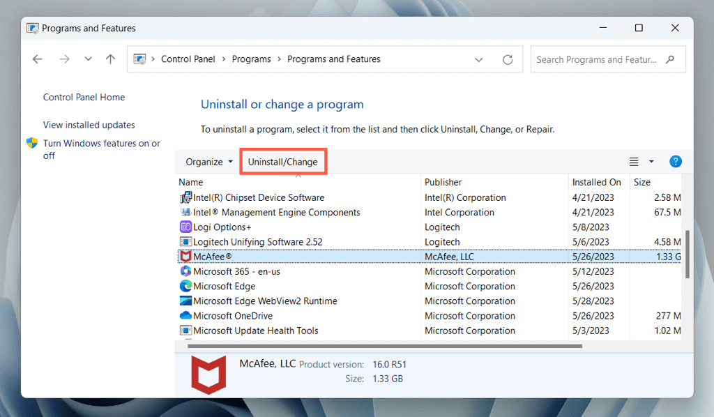 cách hoàn toàn gỡ cài đặt và xóa-mcafee-khỏi-windows-11-7-nén - Help Desk Geek Cách gỡ cài đặt và xóa hoàn toàn McAfee khỏi Windows 11 hình 7