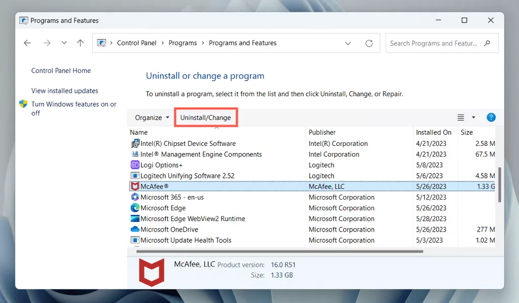 cách hoàn toàn gỡ cài đặt và xóa-mcafee-khỏi-windows-11-7-nén - Help Desk Geek Cách gỡ cài đặt và xóa hoàn toàn McAfee khỏi Windows 11 hình 7