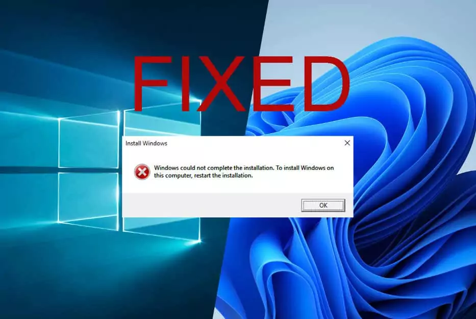 cách sửa lỗi windows-could-not-complete-the-installation-error-1 - Help Desk Geek Làm thế nào để khắc phục "Windows không thể hoàn tất cài đặt" Hình ảnh lỗi 1