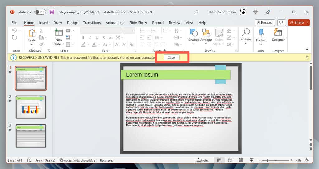 cách khôi phục-chưa lưu-powerpoint-trình bày-2-nén - Help Desk Geek Cách khôi phục bản trình bày PowerPoint chưa được lưu ảnh 2