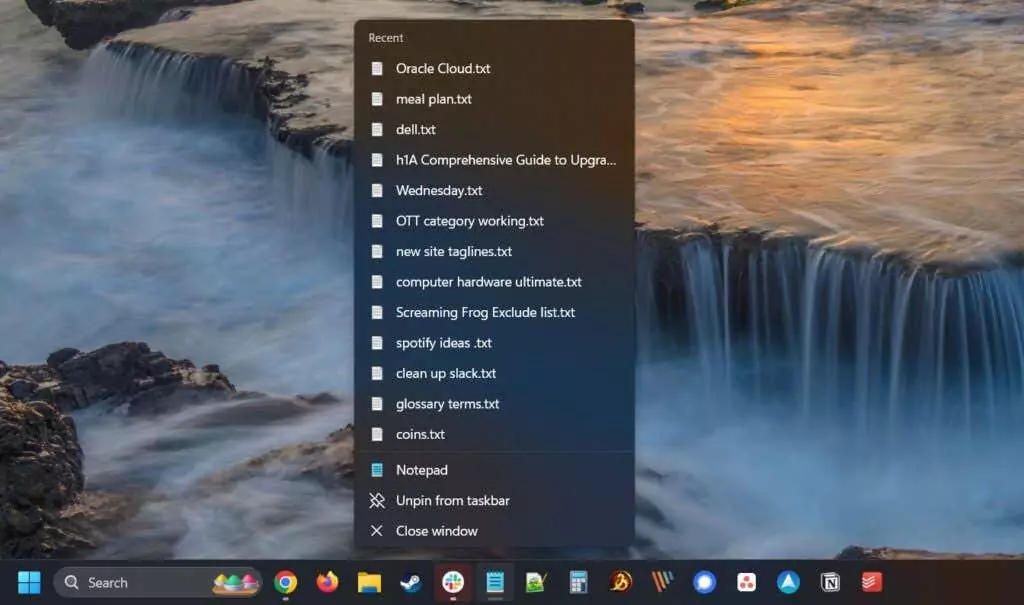 danh sách nhảy - Help Desk Geek Danh sách nhảy Notepad trong Windows 11