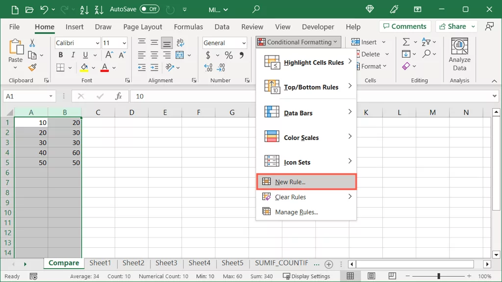 làm thế nào để so sánh-hai-columns-in-microsoft-excel-1-nén - Bộ phận trợ giúp Geek Cách so sánh hai cột trong Microsoft Excel hình 1
