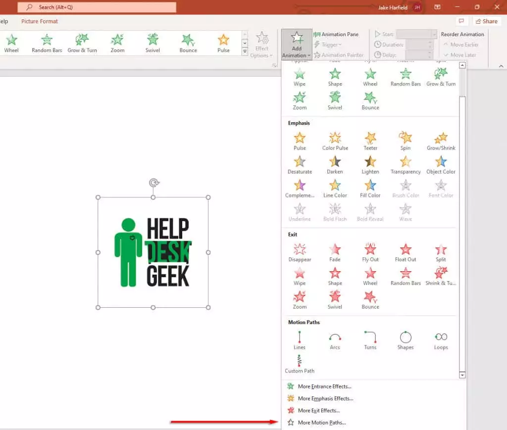 hdg-how-to-use-motion-path-animations-in-microsoft-powerpoint-7-nén - Bộ phận trợ giúp Geek Cách sử dụng Ảnh động đường dẫn chuyển động trong Microsoft PowerPoint hình 7
