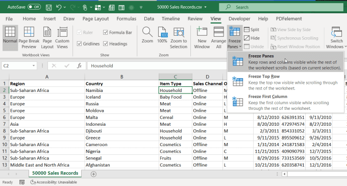 ngăn đóng băng - Help Desk Geek Cách Cố Định Một Dòng Trong Excel Hình 2
