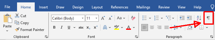 cách xóa-không mong muốn-dòng-trong-word-documents-2-nén - Help Desk Geek Dải băng trong word hiển thị biểu tượng dấu định dạng.
