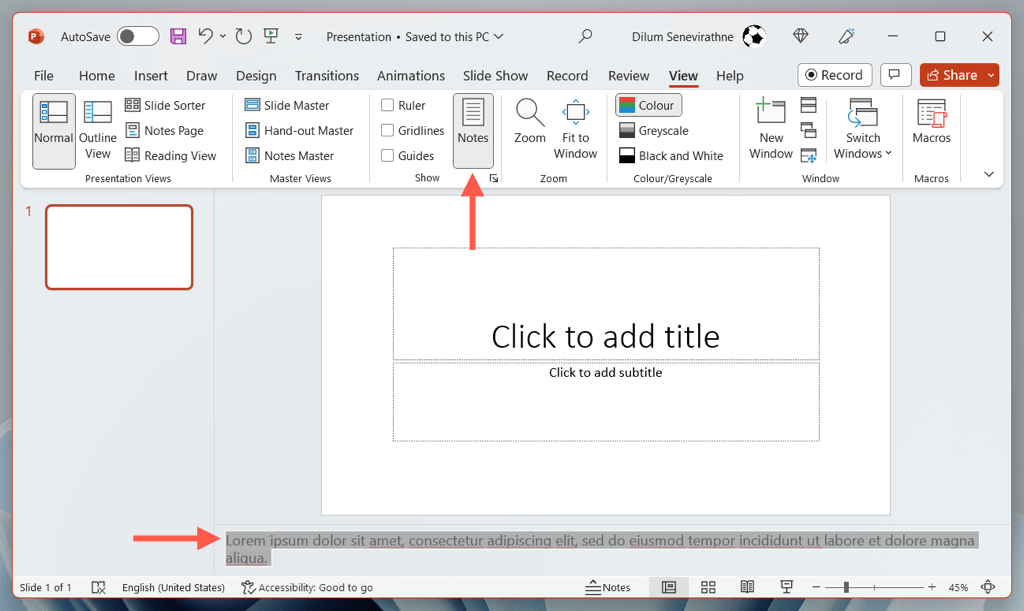 cách xóa ghi chú khỏi powerpoint-slide-1 được nén - Help Desk Geek Cách xóa ghi chú khỏi PowerPoint Slides ảnh 2