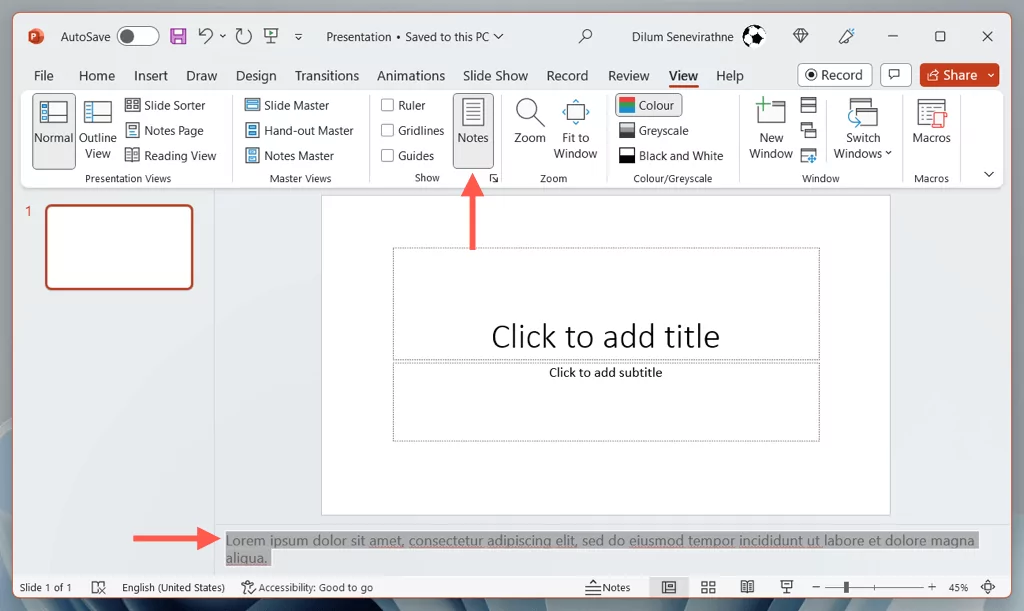 cách xóa ghi chú khỏi powerpoint-slide-1 được nén - Help Desk Geek Cách xóa ghi chú khỏi PowerPoint Slides ảnh 2