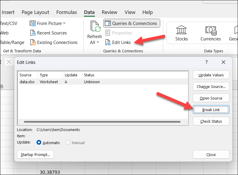 cant-break-links-in-microsoft-excel-try-se-6-fixes-2-nén - Bộ phận trợ giúp Geek Không thể ngắt liên kết trong Microsoft Excel? Hãy thử 6 cách khắc phục này ảnh 2