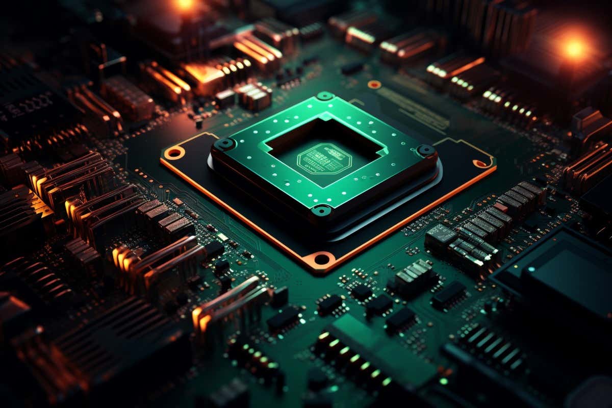 bảng mạch màu xanh lá cây đại diện cho các chip đổi mới công nghệ gpu, cpu, Hoàn hảo để nêu bật các xu hướng như AI, IoT, Dữ liệu lớn, chất bán dẫn. Ảnh chất lượng cao - Help Desk Geek LSAISO.exe là gì và cách giảm mức sử dụng CPU cao hình 1