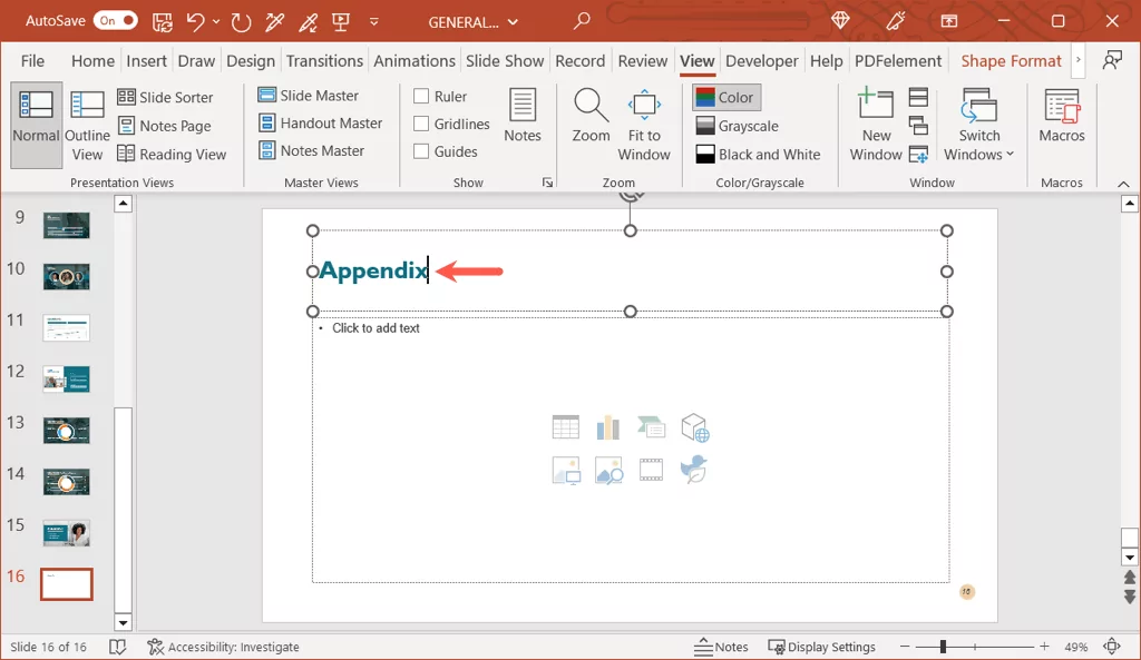 - Bàn trợ giúp Geek Cách tạo phụ lục trong PowerPoint ảnh 4