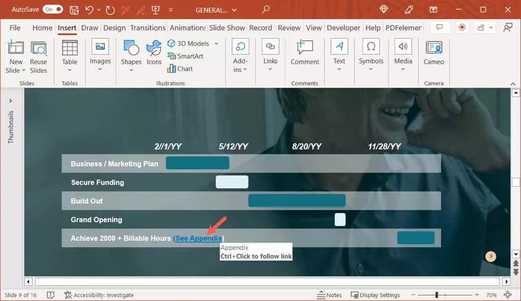 - Bàn trợ giúp Geek Liên kết tới một Phụ lục trong PowerPoint hình 4