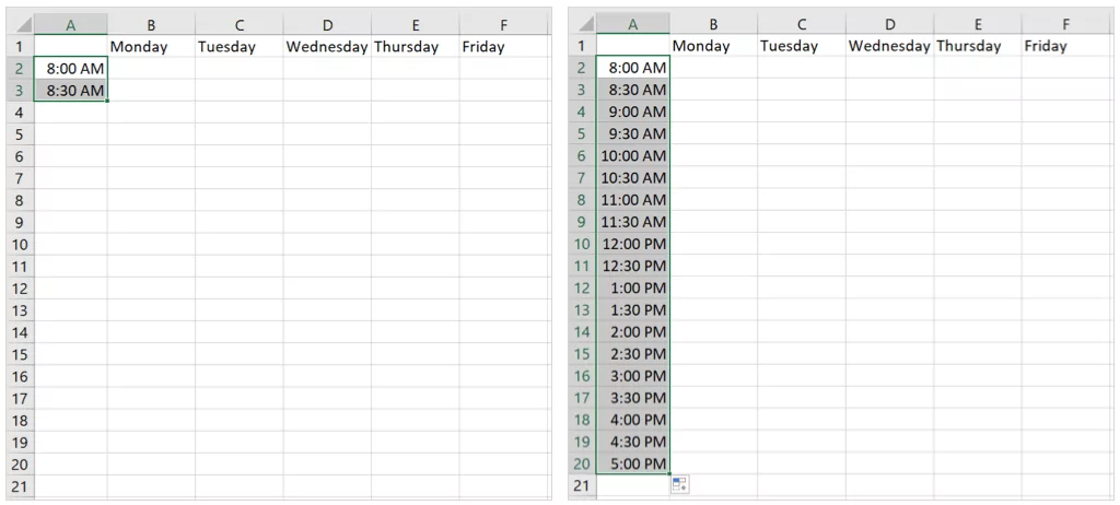 - Bàn trợ giúp Geek Tạo lịch trình của riêng bạn trong Excel hình ảnh 3