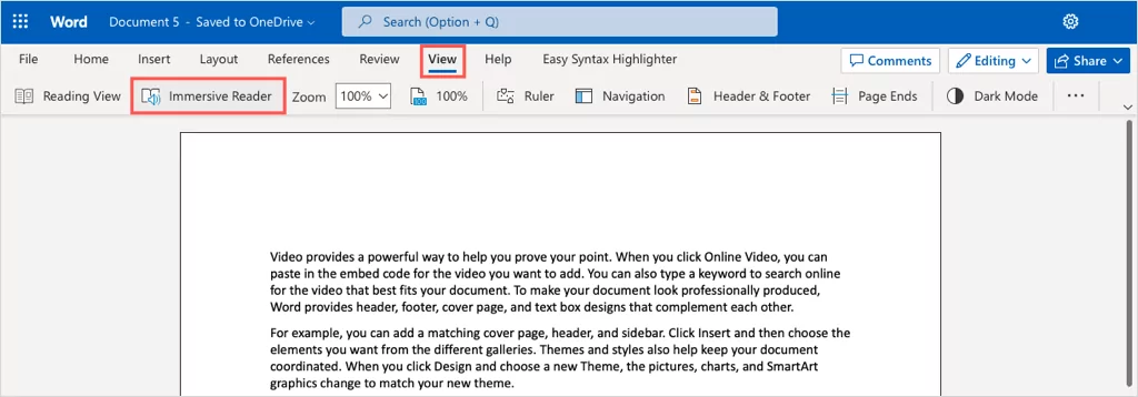 - Bàn trợ giúp Geek Sử dụng hình ảnh Đọc to trong Word trên Web