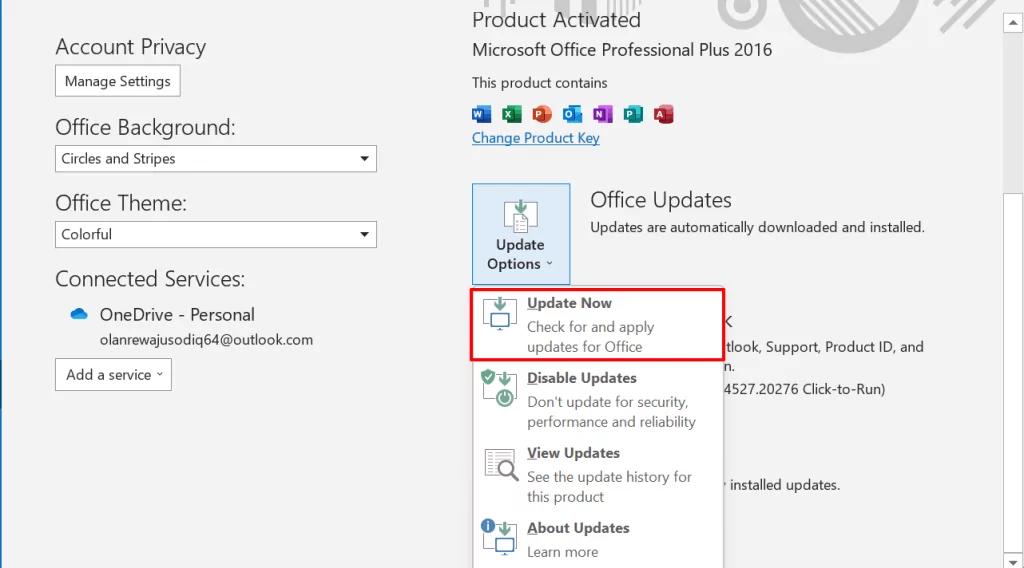 - Bàn trợ giúp Geek Cập nhật hình ảnh Outlook 4