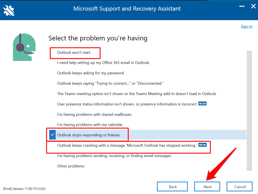 - Bàn trợ giúp Geek Chạy hình ảnh Công cụ chẩn đoán nâng cao của Outlook 3