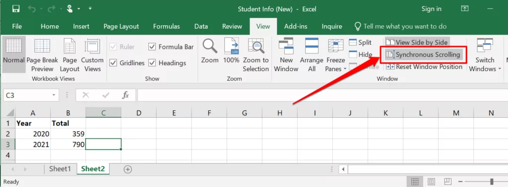 - Bàn trợ giúp Geek Cuộn đồng bộ trong Excel