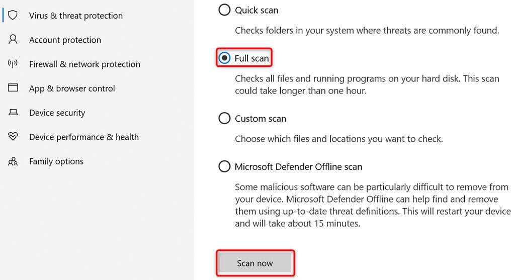 - Bàn trợ giúp Geek Chạy Quét vi-rút để khắc phục sự cố rò rỉ bộ nhớ của Windows 10 hình 3