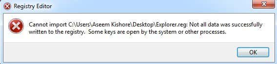 Hướng dẫn cơ bản để sao lưu và khôi phục sổ đăng ký Windows 8 không thể nhập sổ đăng ký