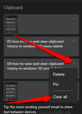 Pin 7 nguồn - Help Desk Geek Cách xem hình ảnh Lịch sử Clipboard của Windows 10 3