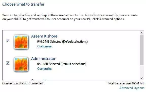 Chuyển tập tin từ Windows XP, Vista, 7 hoặc 8 sang Windows 10 bằng Windows Easy Transfer 19 sự chuyển khoản