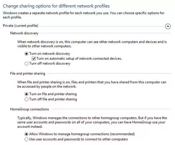 Thay đổi từ mạng công cộng sang mạng riêng trong Windows 7 chia sẻ mạng