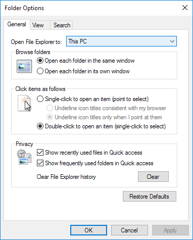 3-Server - Người đam mê bộ phận trợ giúp tùy chọn thư mục windows 10