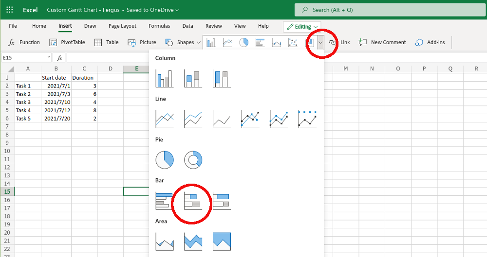 Cách ghi bản trình bày PowerPoint có tường thuật - Help Desk Geek Cách tạo biểu đồ Gantt trong Microsoft Excel hình 7