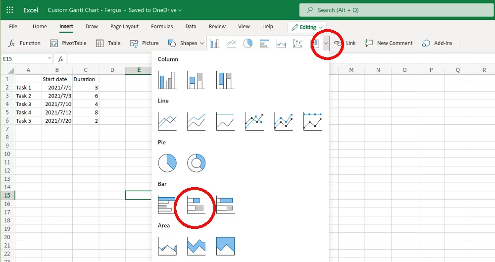Cách ghi bản trình bày PowerPoint có tường thuật - Help Desk Geek Cách tạo biểu đồ Gantt trong Microsoft Excel hình 7