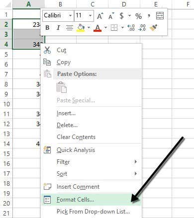 định dạng ô excel