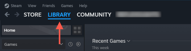cách kiểm tra-steam-games-storage-usage-in-windows-11-5-nén - Help Desk Geek Tab thư viện được đánh dấu trong Steam.