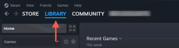 cách kiểm tra-steam-games-storage-usage-in-windows-11-5-nén - Help Desk Geek Tab thư viện được đánh dấu trong Steam.