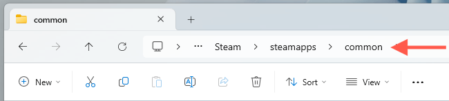 cách kiểm tra-steam-games-storage-usage-in-windows-11-9-nén - Help Desk Geek Thư mục cài đặt trò chơi điện tử Steam được đánh dấu trong File Explorer.
