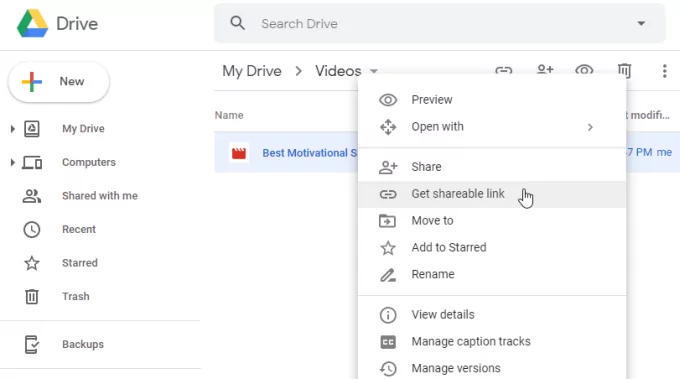 google-drive-share-link - Mẹo kỹ thuật trực tuyến Cách gửi video dung lượng lớn bằng dịch vụ đám mây hình 2