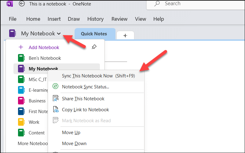- Bàn trợ giúp Geek Cách đồng bộ hóa sổ ghi chép OneNote theo cách thủ công