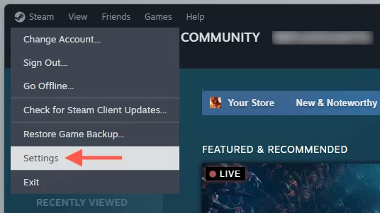 cách kiểm tra-steam-games-storage-usage-in-windows-11-3-nén - Help Desk Geek Menu hấp với Settings tùy chọn được đánh dấu.
