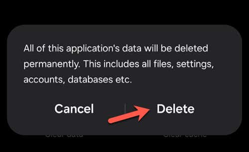 Cách khắc phục lỗi "Giao diện người dùng hệ thống không phản hồi" trên Android 11 Đặt lại hình ảnh dữ liệu và bộ nhớ cache của ứng dụng 4