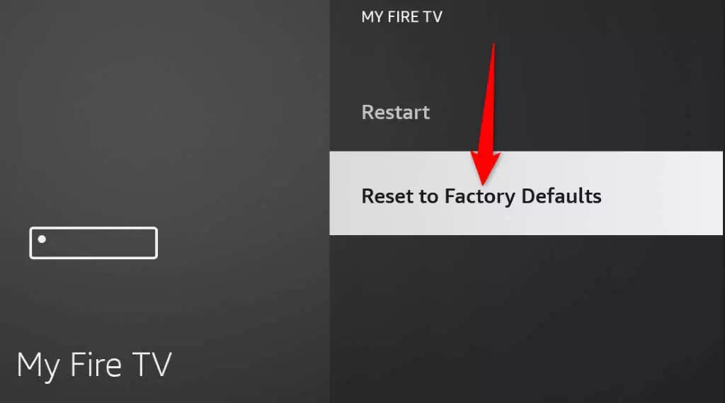 Màn hình chính của Amazon Fire Stick không tải? 9 cách khắc phục 9 Đặt lại hình ảnh Fire TV Stick của bạn 2