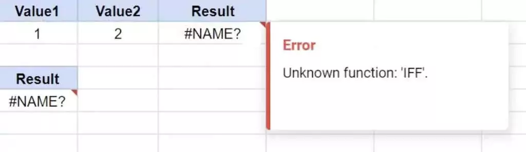 Cách khắc phục lỗi phân tích công thức của Google Sheets 17 #TÊN? Hình ảnh lỗi