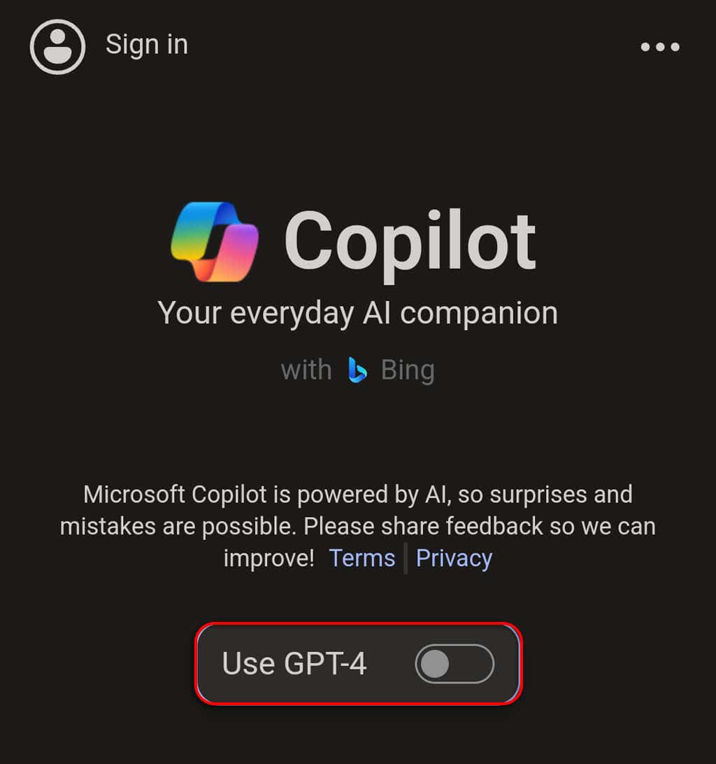 Cách sử dụng Microsoft Copilot trên Android và iPhone 4 Bật ChatGPT 4