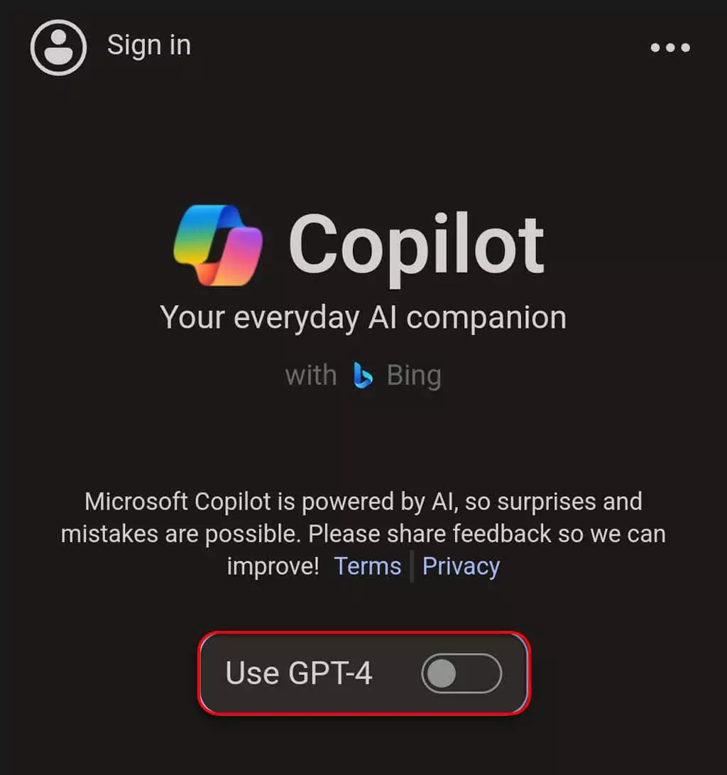 Cách sử dụng Microsoft Copilot trên Android và iPhone 4 Bật ChatGPT 4