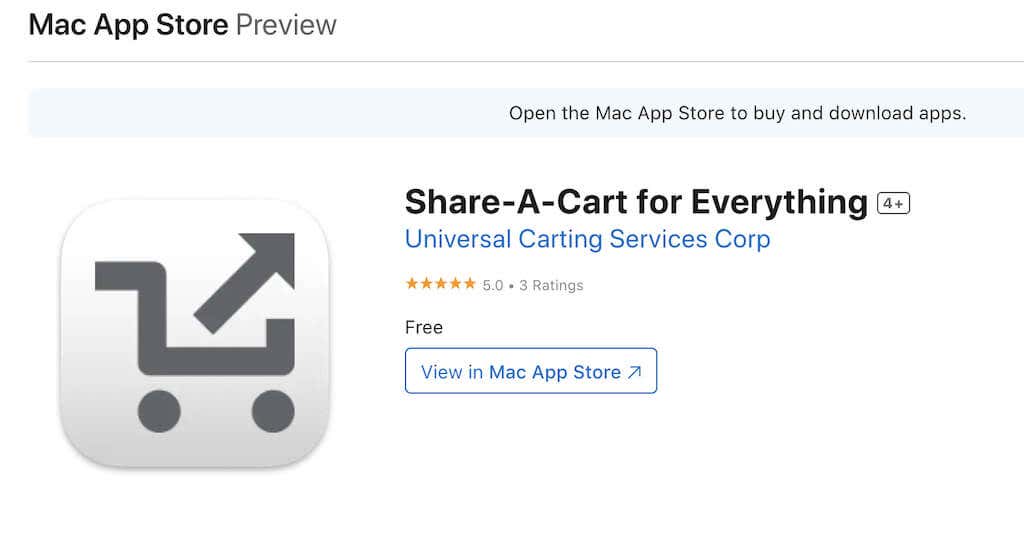 Cách chia sẻ giỏ hàng Amazon của bạn 11 Ảnh chụp màn hình của Share-A-Cart Extension ứng dụng từ Mac App Store