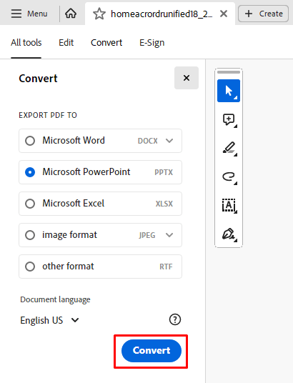 Cách chuyển đổi PDF sang bản trình bày Google Slides 6 Chuyển đổi PDF sang PowerPoint bằng Adobe Acrobat image 3