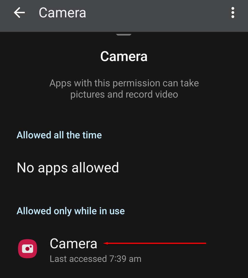 Camera lùi của Android không hoạt động? 10 cách khắc phục 17 Kiểm tra quyền của ứng dụng hình ảnh 4